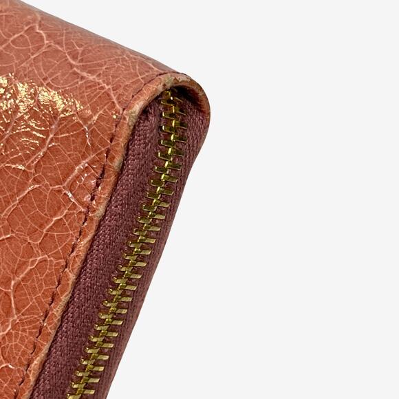 Miu Miu Croc Embossed Leather Zip Around Wallet Blush Pink Box Made In Italy - Picture 9 of 16